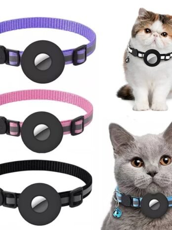 Reflective Collar Waterproof Holder Case For Airtag Air Tag Airtags Protective Cover Cat Dog Kitten Puppy Nylon Collar