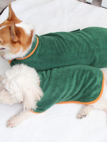 Absorbent Pet Bathrobe With Waist-wrapped Microfiber