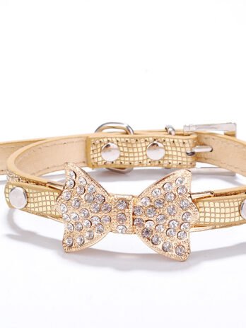 Bowknot Pet Collar Rhinestone Dog Pen Dog Supplies